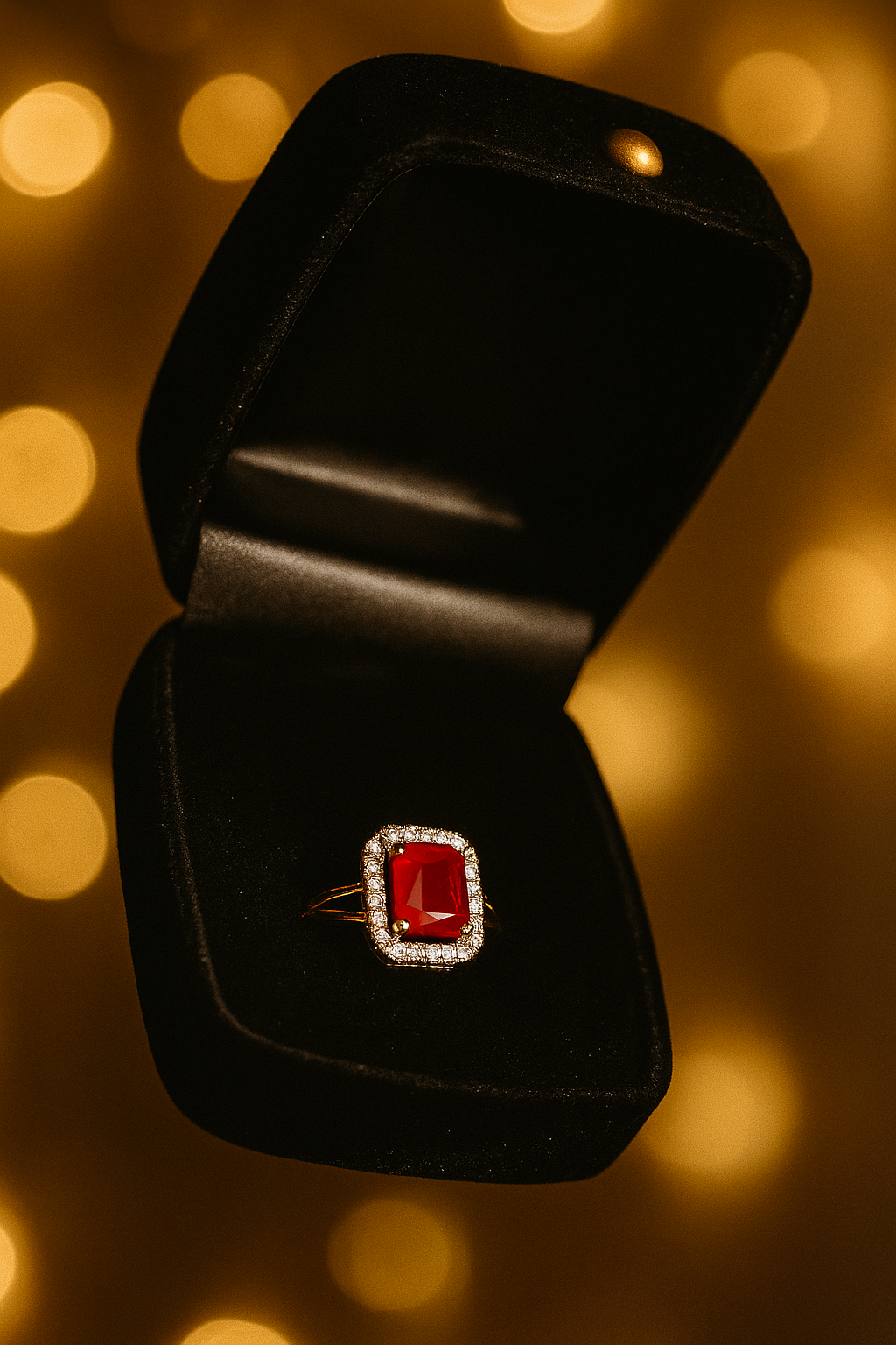 Luxury Red square shape Ring|Heaven Ring Collection |Adjustable