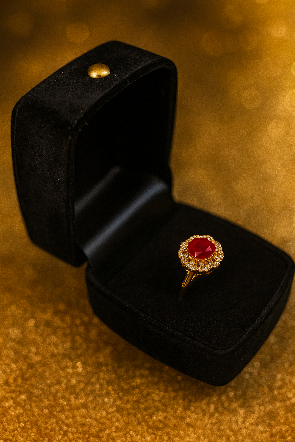 Luxury Red round shape Ring|Heaven Ring Collection |Adjustable